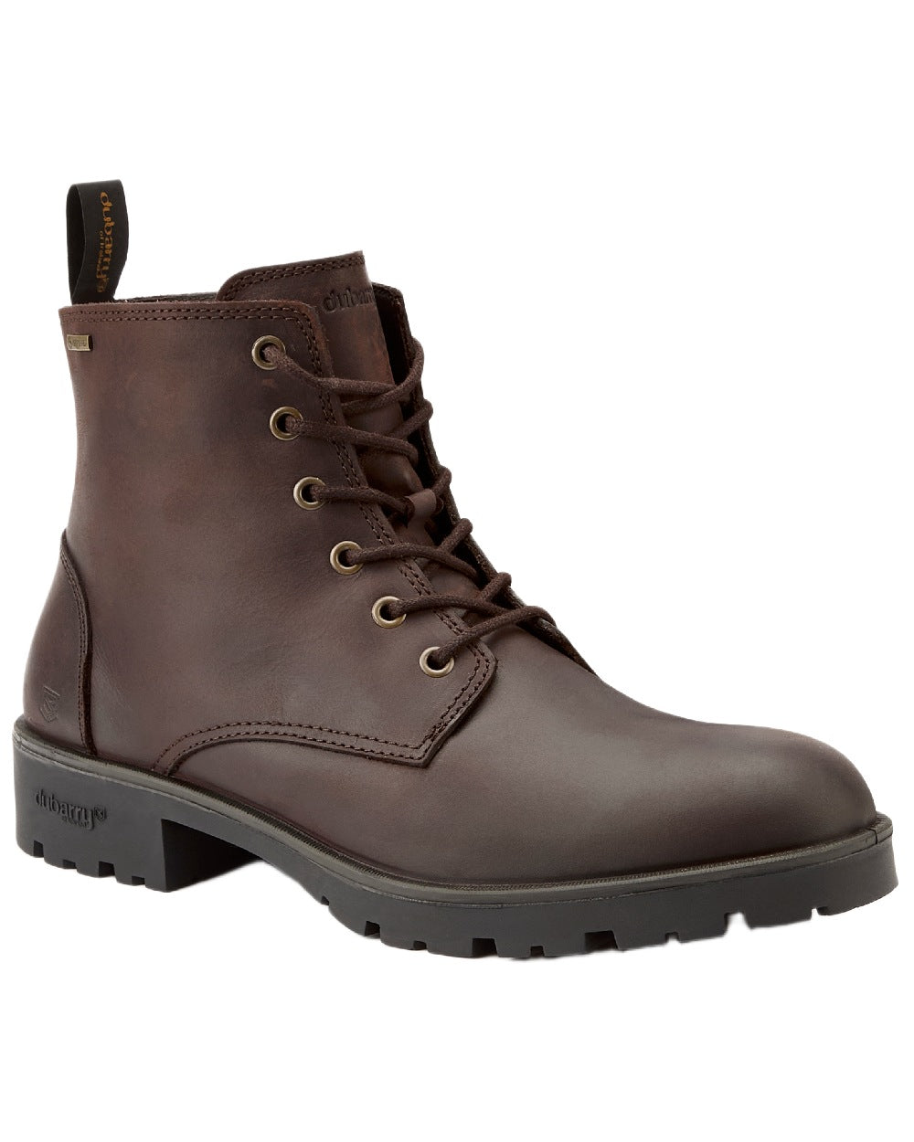 Old Rum Coloured Dubarry Mens Ballywater Lace Up Country Boots on white background