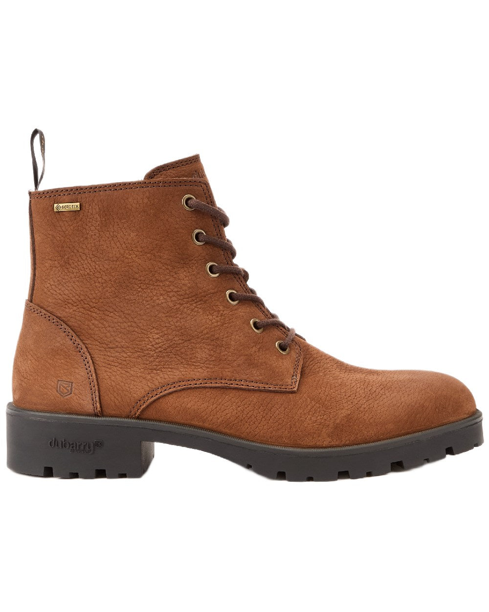 Walnut Coloured Dubarry Mens Ballywater Lace Up Country Boots on white background