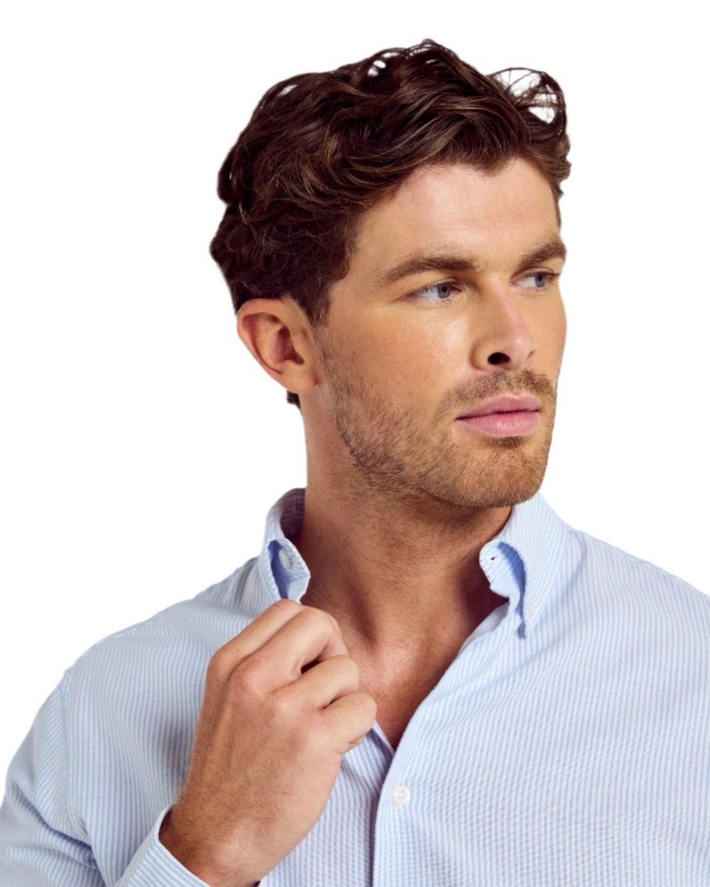 Blue Multi coloured Dubarry Mens Clontarf Oxford Shirt on white background