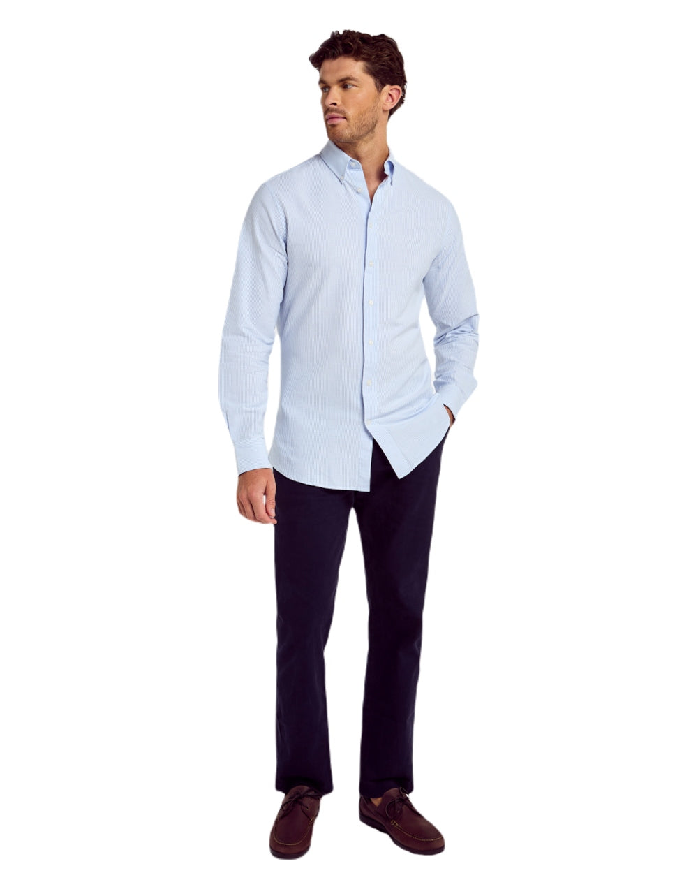 Blue Multi coloured Dubarry Mens Clontarf Oxford Shirt on white background
