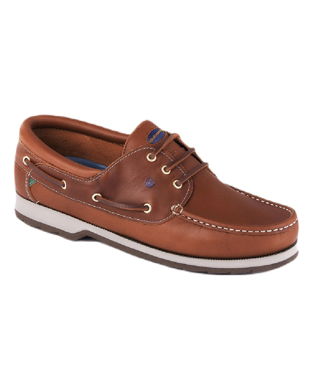 Brown coloured Dubarry Mens Commander Deck Shoes on white background