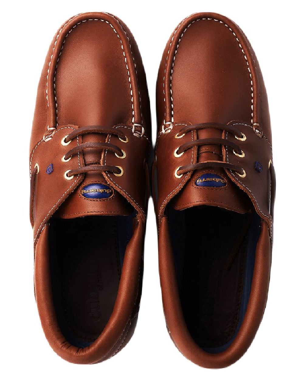 Brown coloured Dubarry Mens Commander Deck Shoes on white background