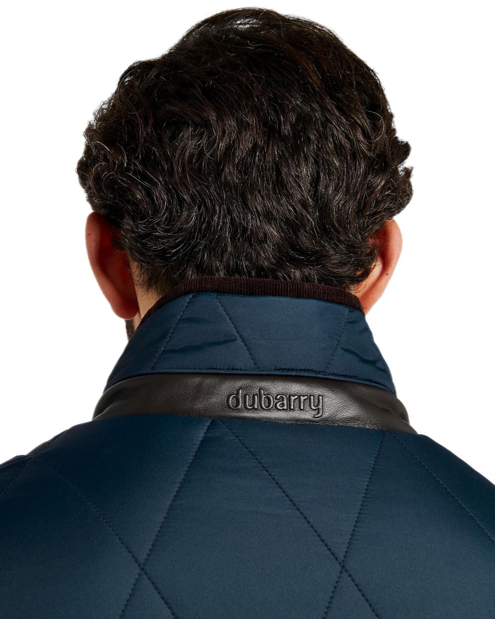 Navy Coloured Dubarry Mens Farmley Quilted Jacket on white background