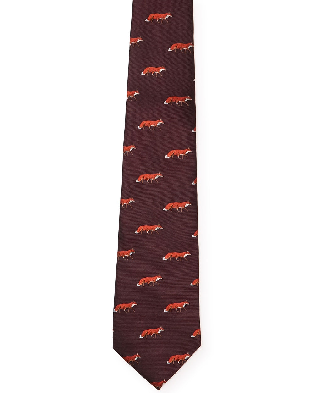 Merlot Coloured Dubarry Mens Kavanagh 100% Silk Woven Tie on white background
