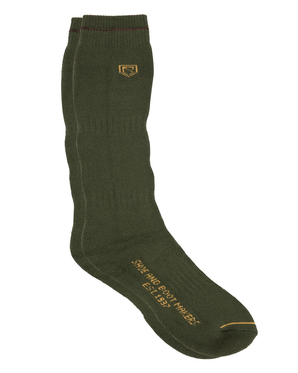Olive coloured Dubarry Mens Long Boot Socks on white background