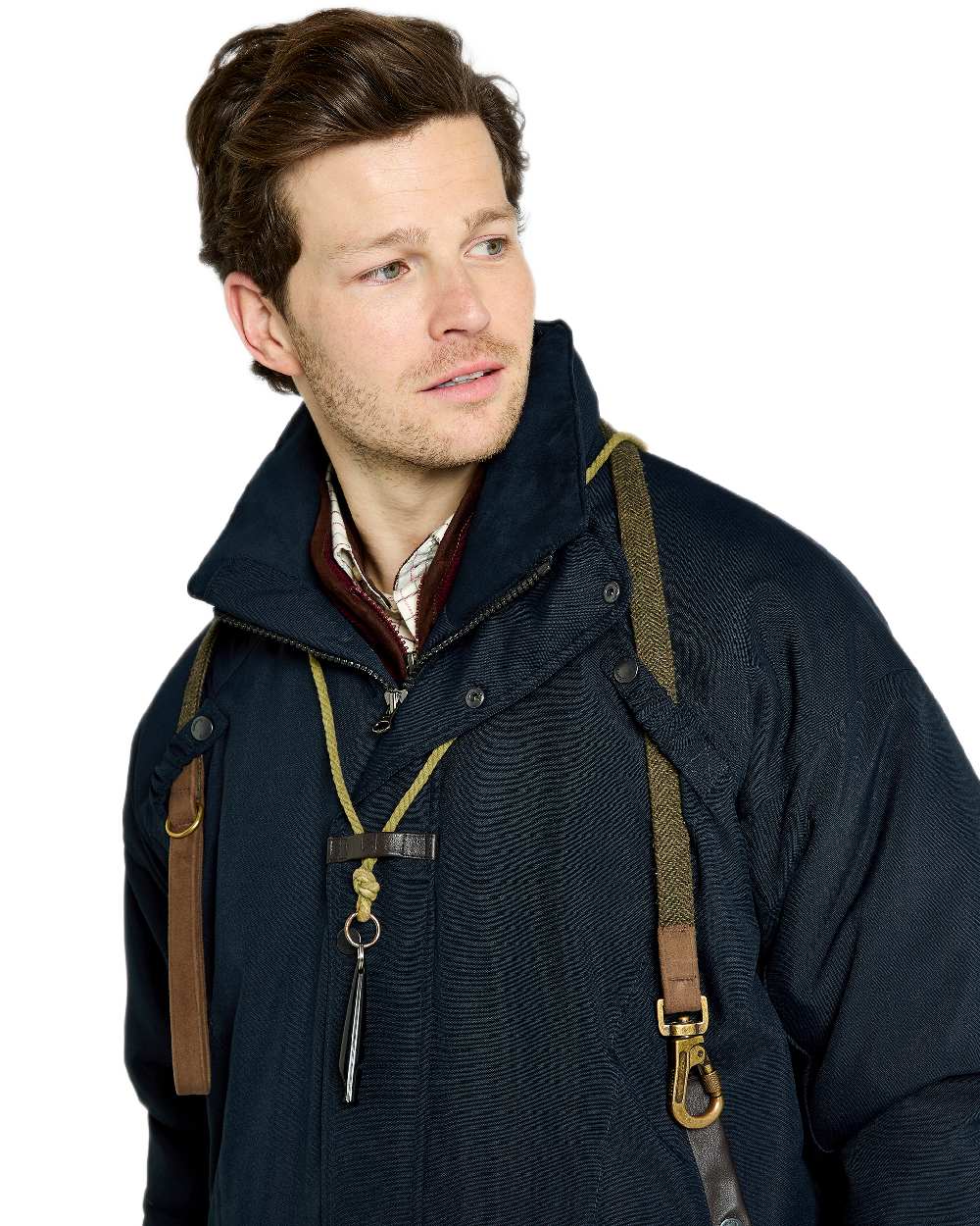 Navy Coloured Dubarry Mens Longacre Waterproof Jacket on white background