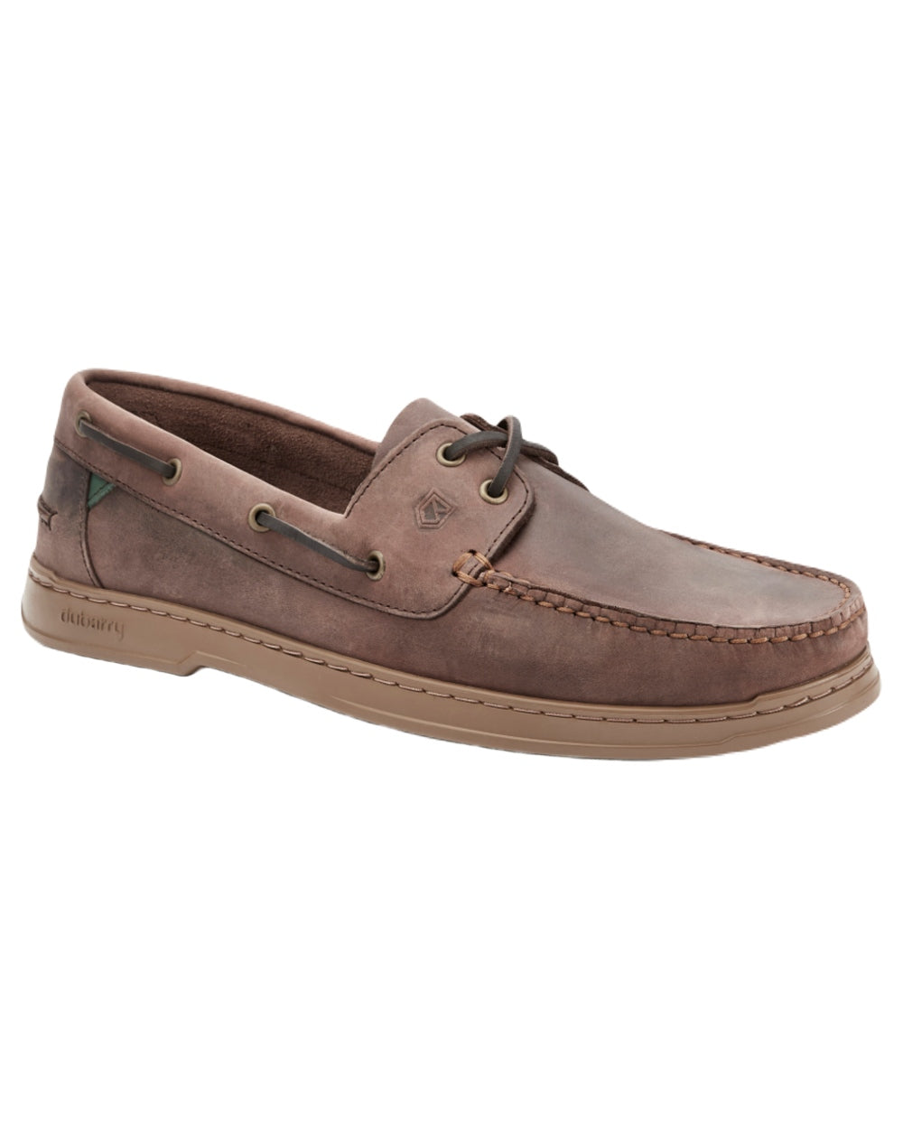 Old Rum coloured Dubarry Mens Oceania Two Eye-Tie Moccasin Shoes on white background