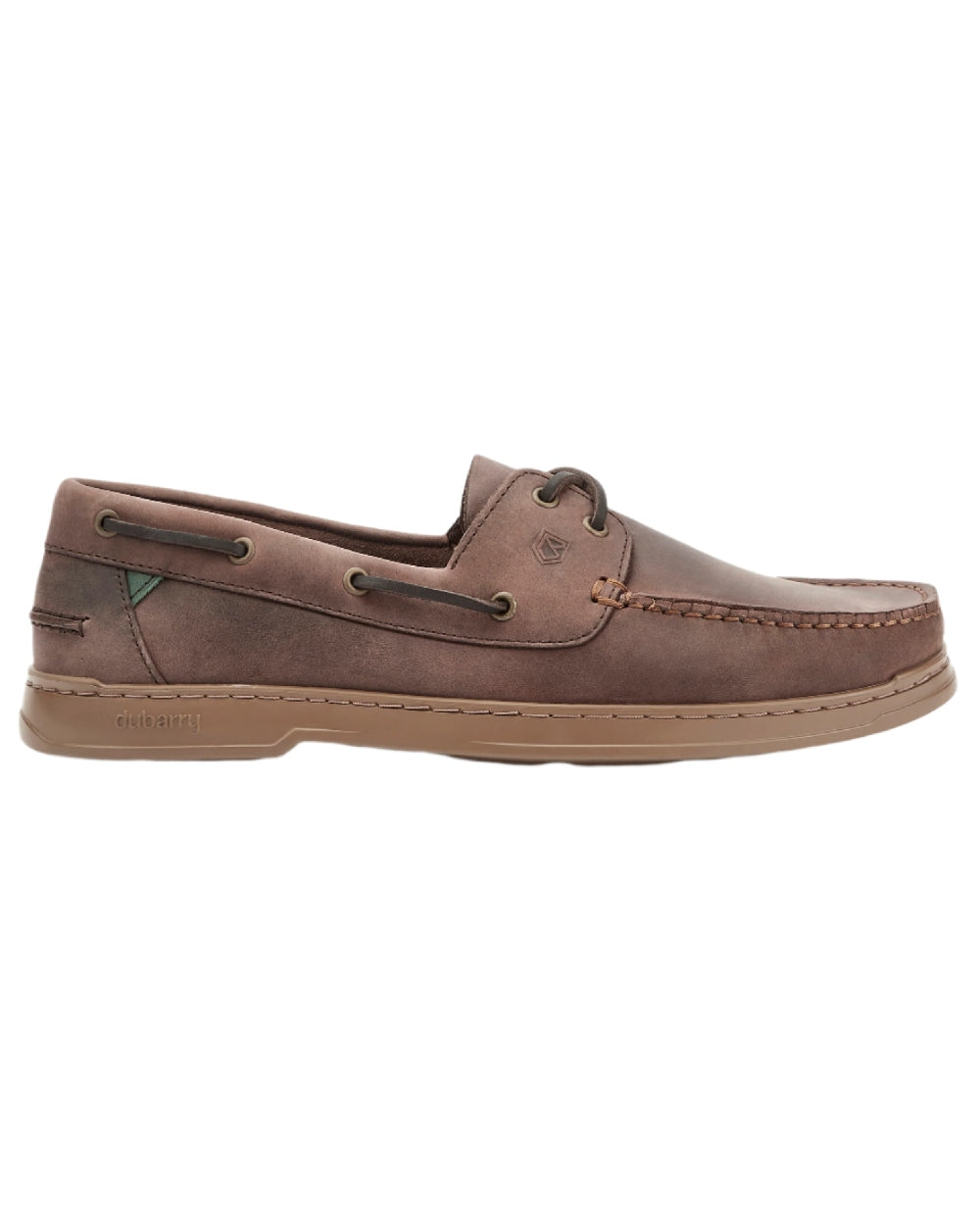 Old Rum coloured Dubarry Mens Oceania Two Eye-Tie Moccasin Shoes on white background