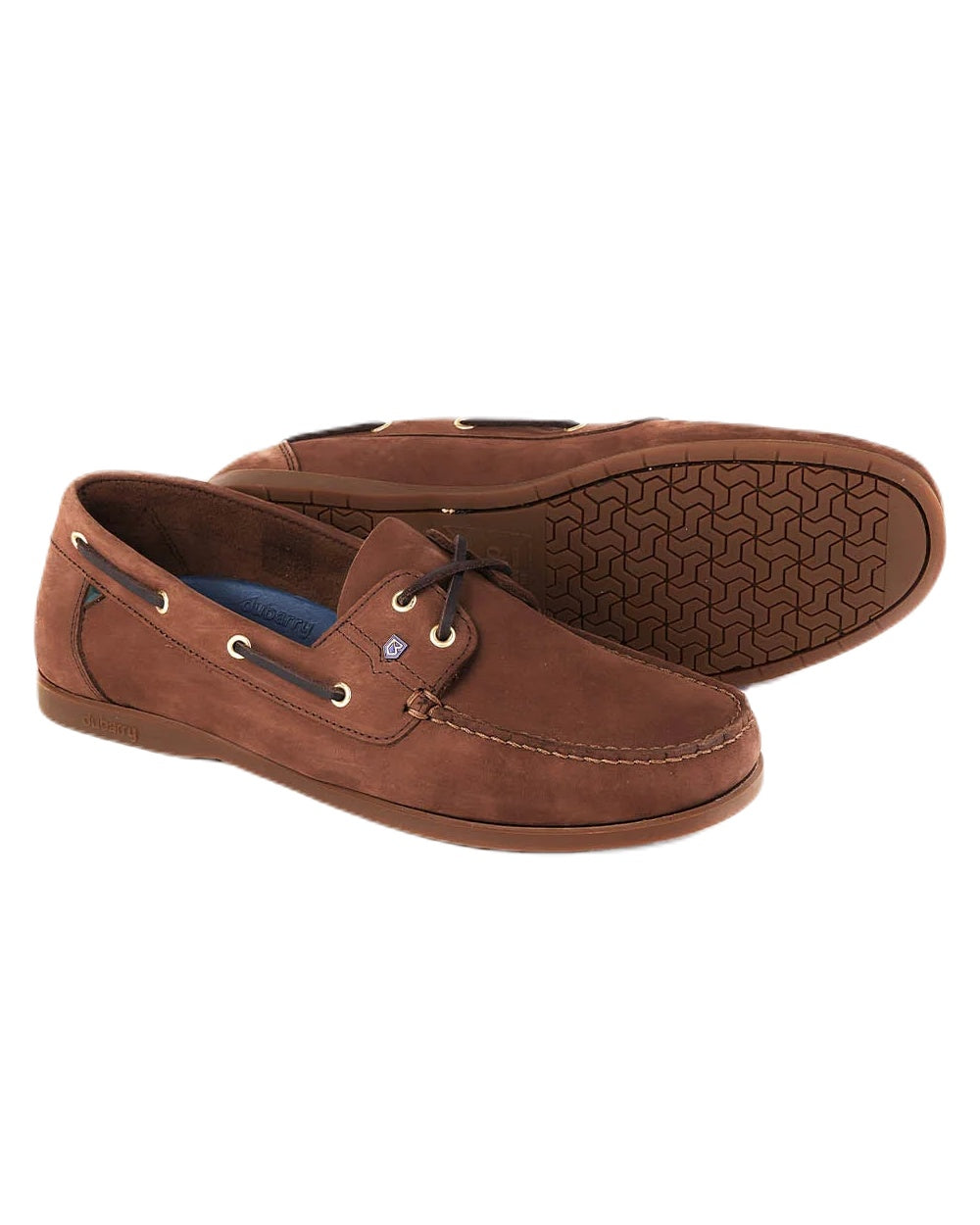 Cafe coloured Dubarry Mens Port Deck Shoes on white background