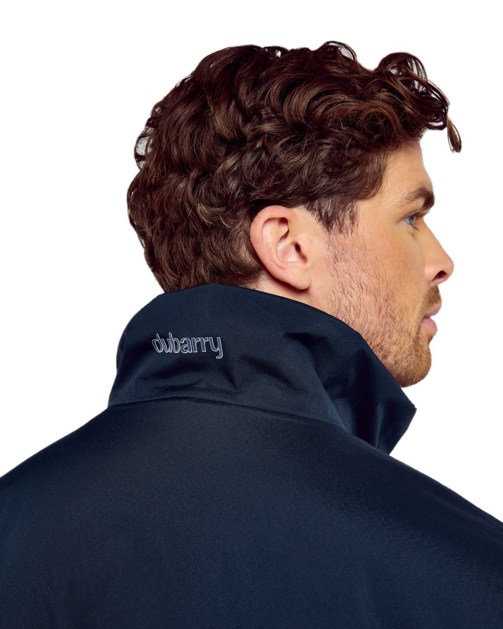 Navy coloured Dubarry Mens Starboard Waterproof Blouson Jacket on white background