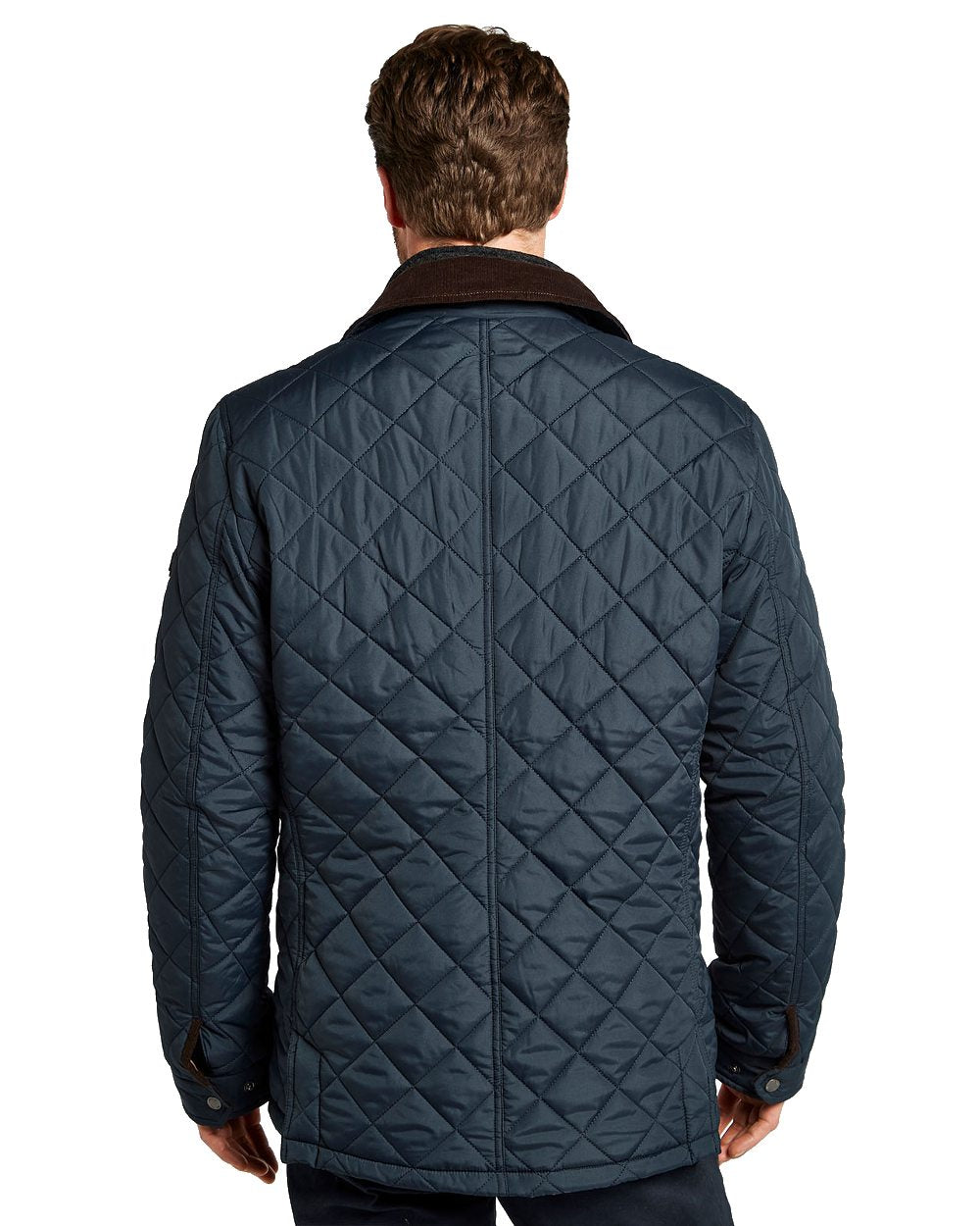 Navy coloured Dubarry Mountusher Quilted Jacket on white background