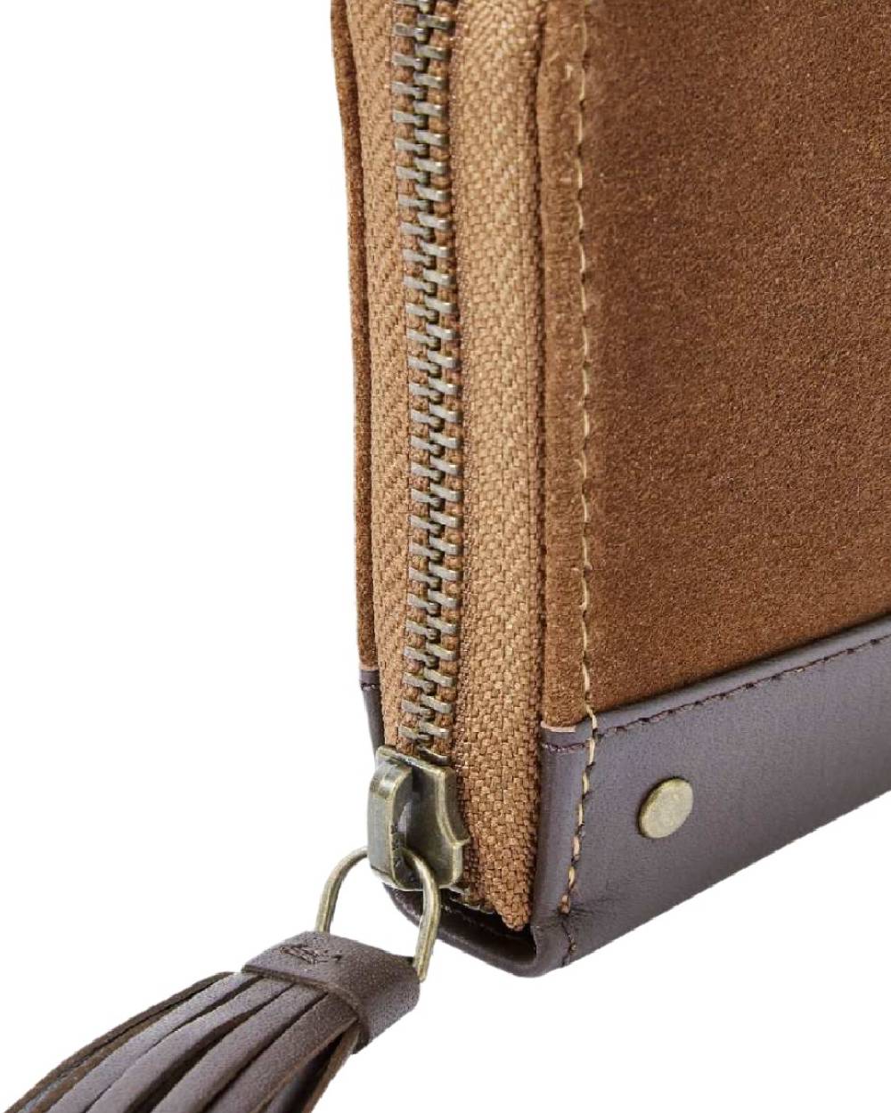 Camel coloured Dubarry Northbrook Suede Purse on white background