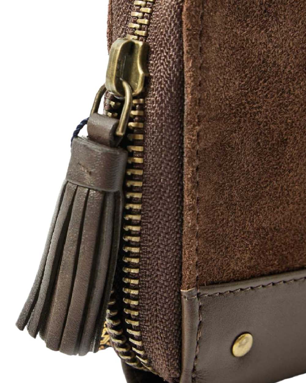 Cigar coloured Dubarry Northbrook Suede Purse on white background