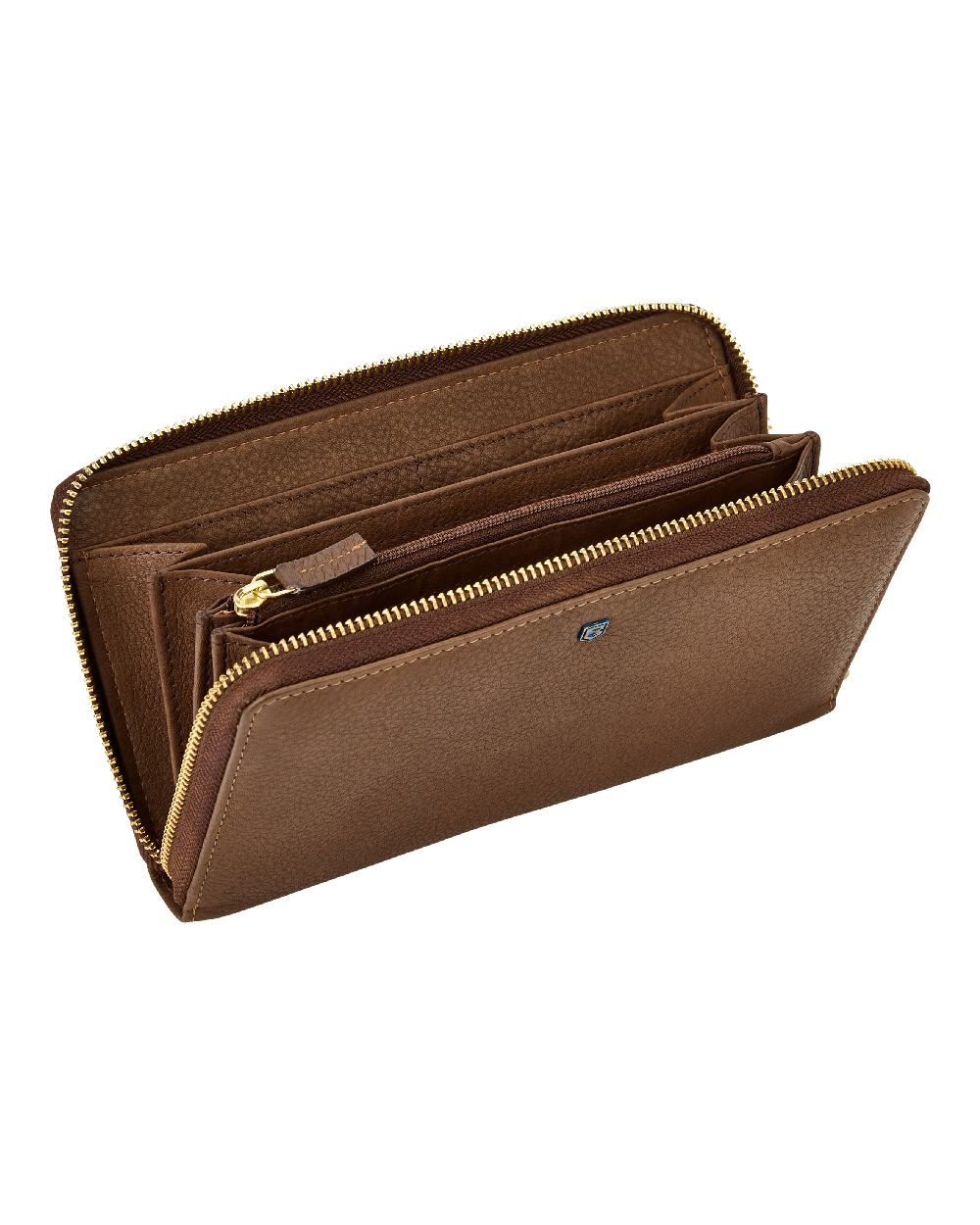 Walnut coloured Dubarry Portlick Leather Purse on white background