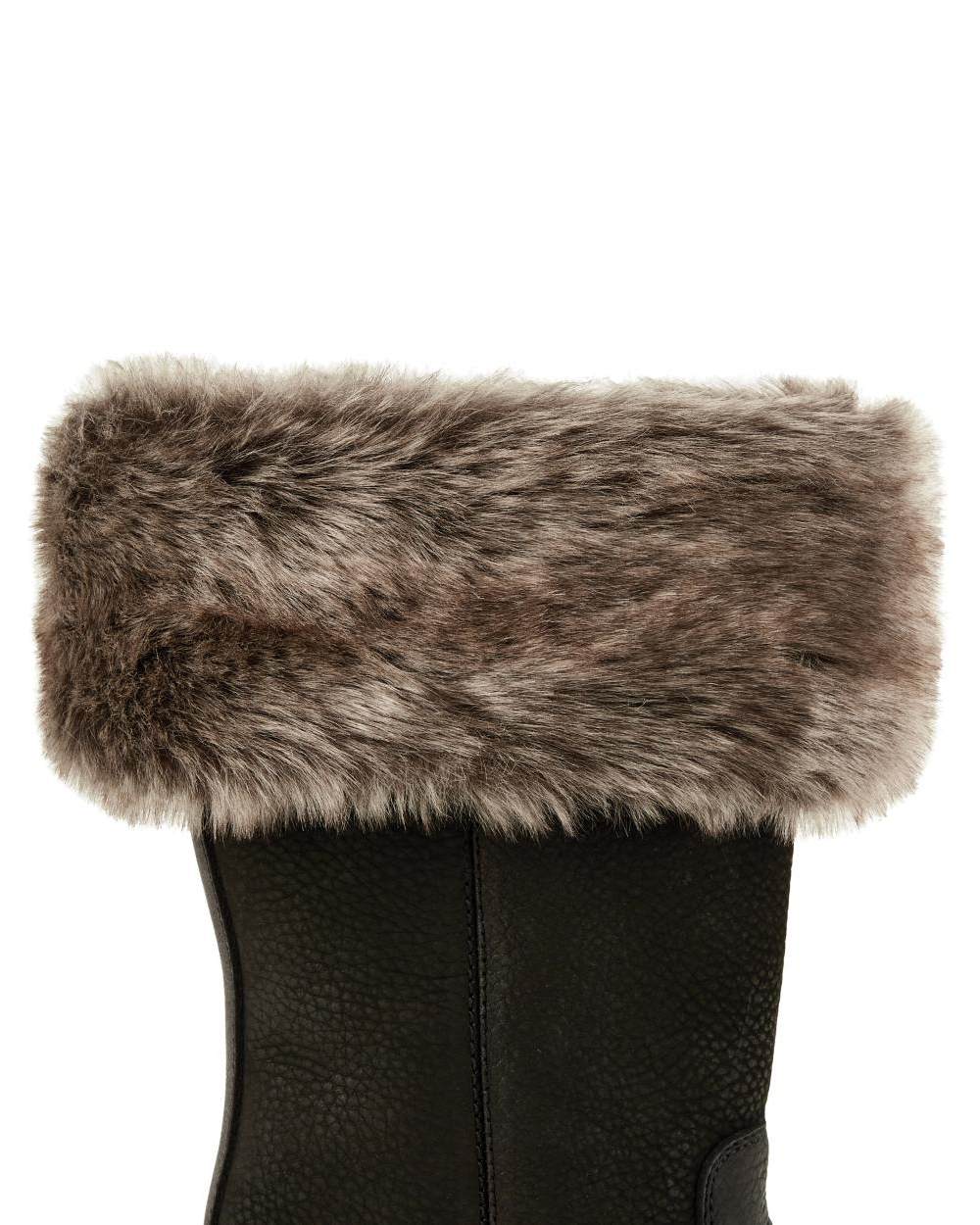 Elk coloured Dubarry Raftery Ladies Faux Fur Boot Liner n white background