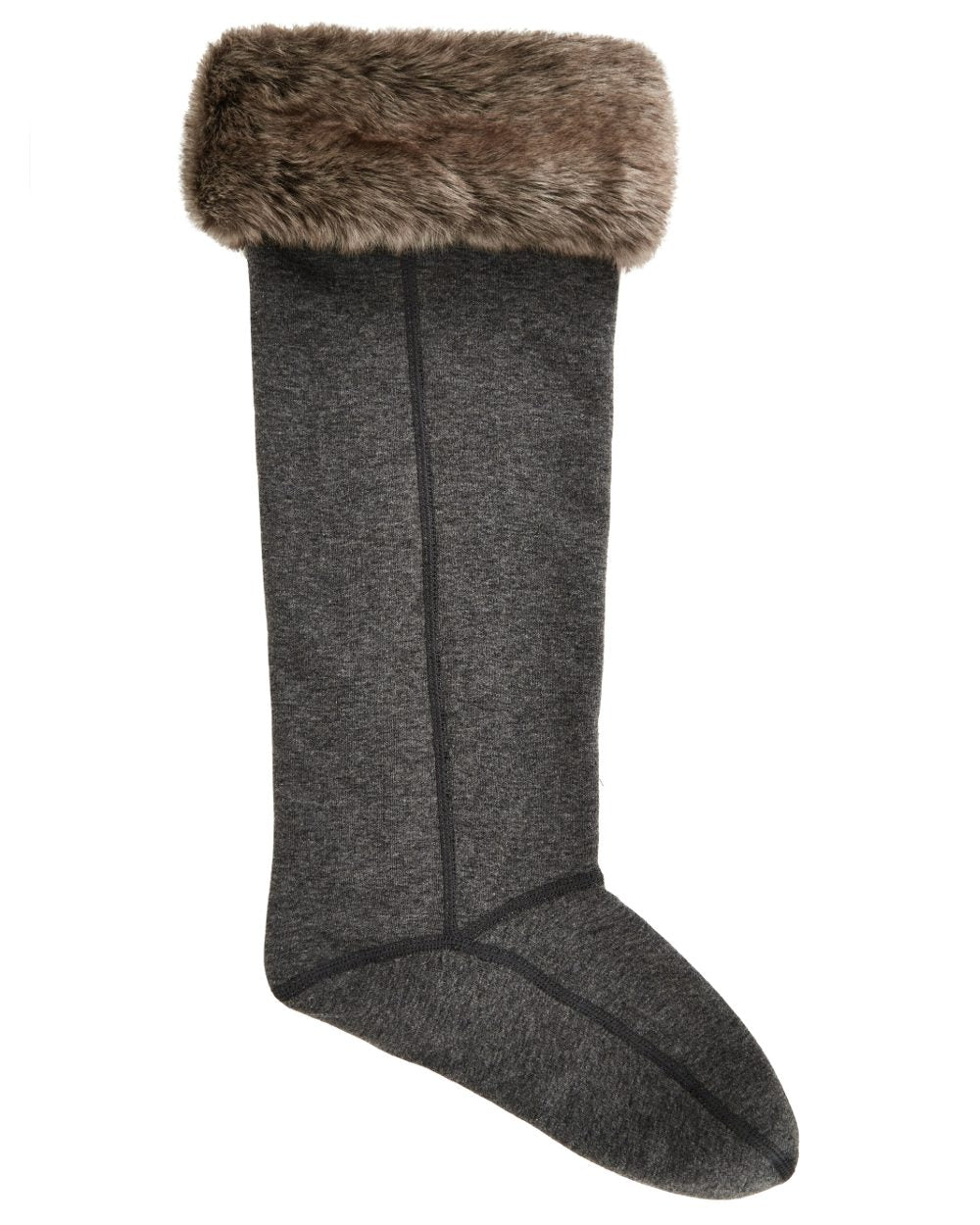 Elk coloured Dubarry Raftery Ladies Faux Fur Boot Liner n white background