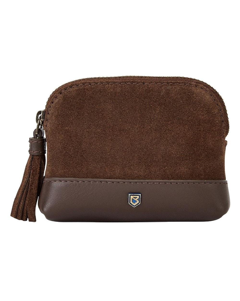 Cigar coloured Dubarry Richmond Suede Purse on white background