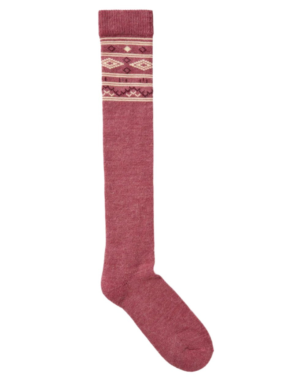 Clover coloured Dubarry Rolestown Fair Isle Alpaca Socks on white background