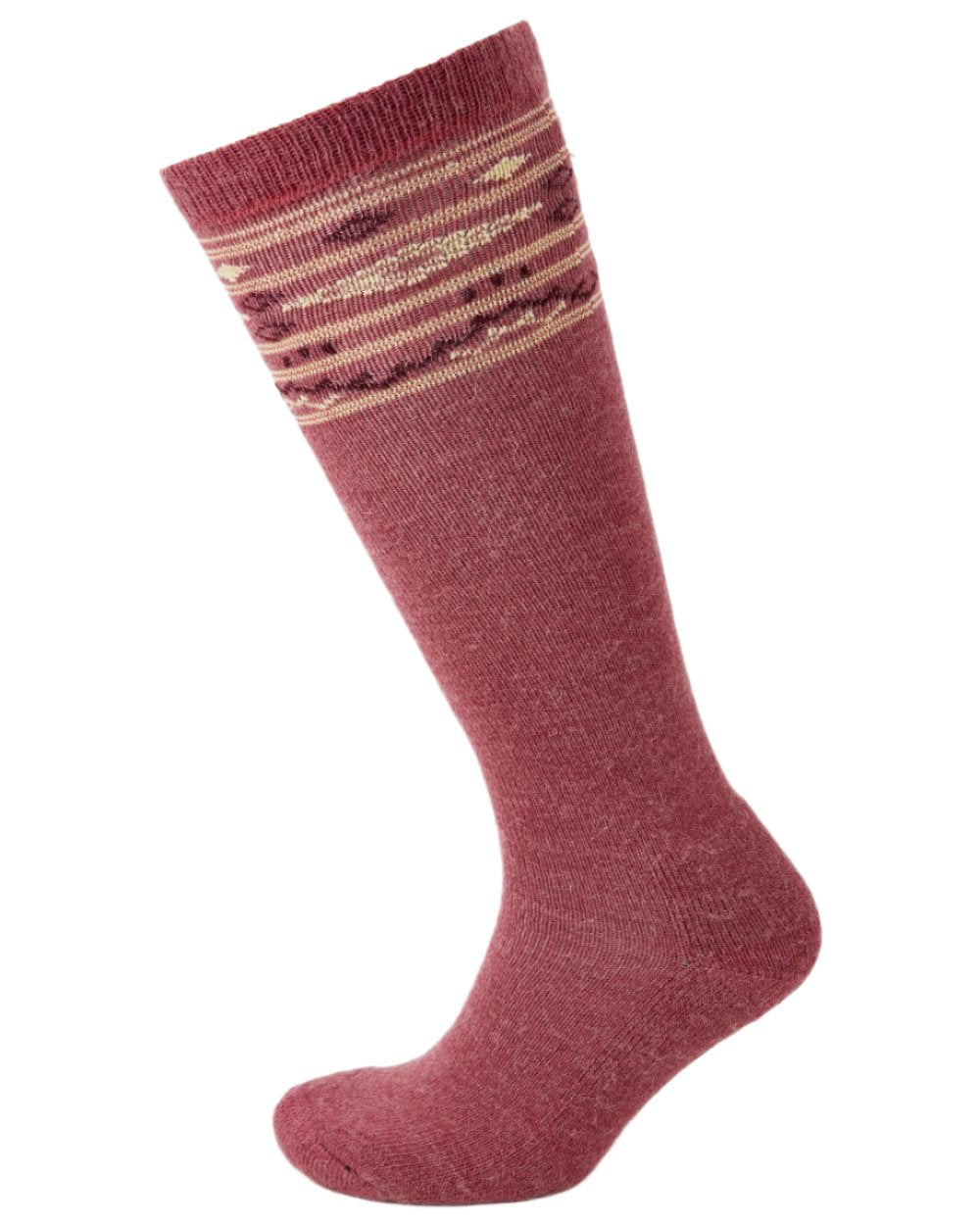 Clover coloured Dubarry Rolestown Fair Isle Alpaca Socks on white background