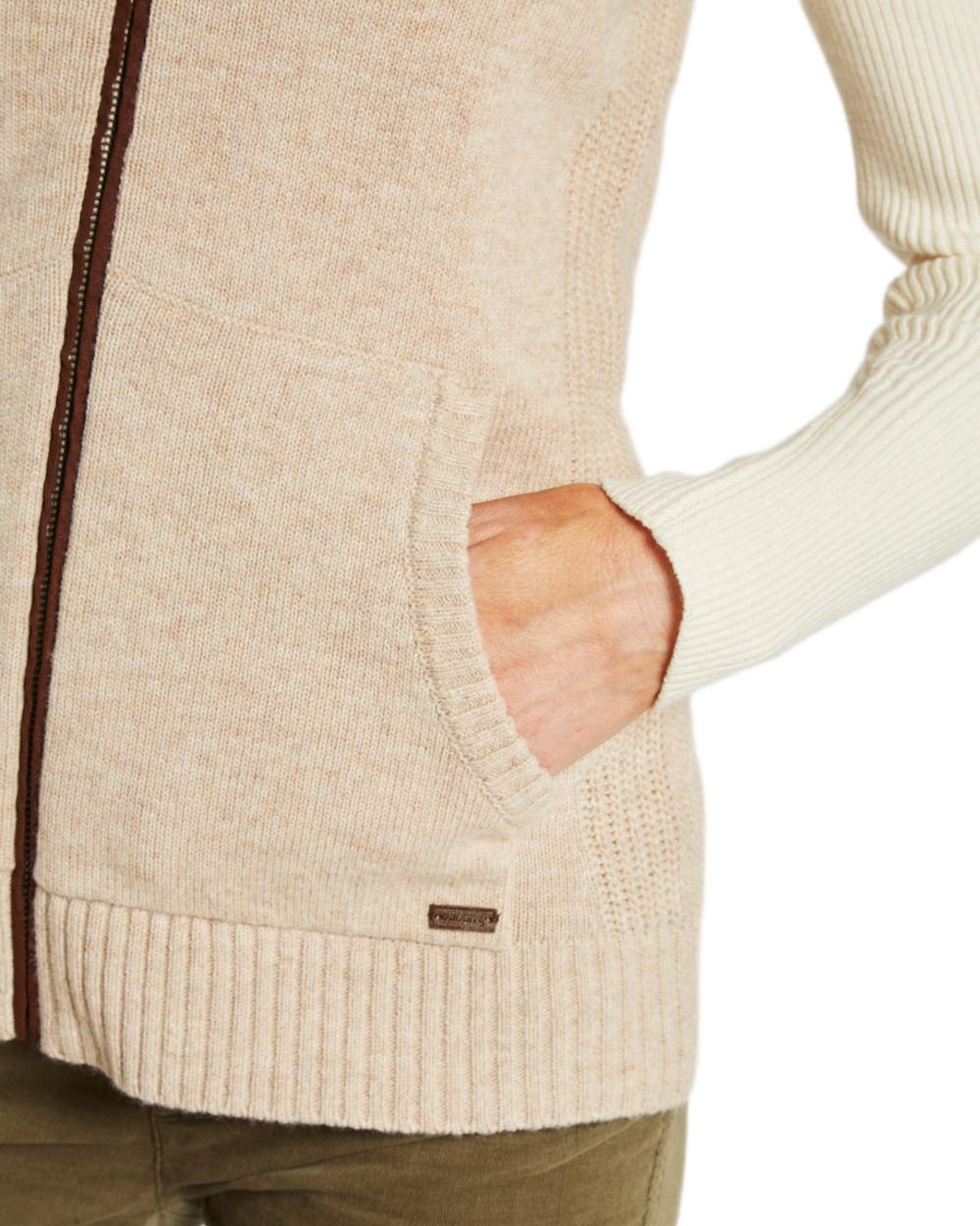 Oat Coloured Dubarry Sheedy Knit Bodywarmer on white background