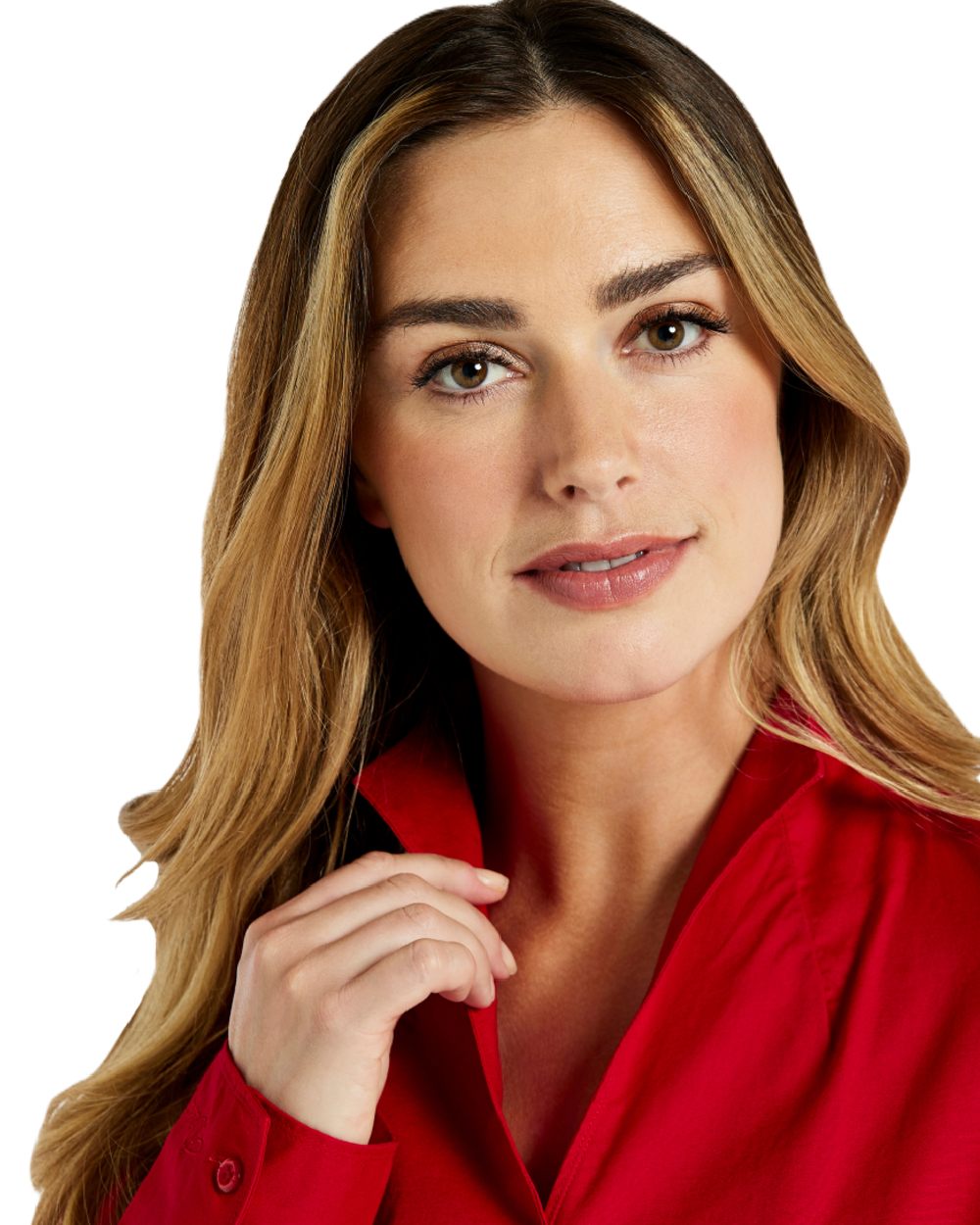 Cardinal coloured Dubarry Snowdrop Shirt on white background