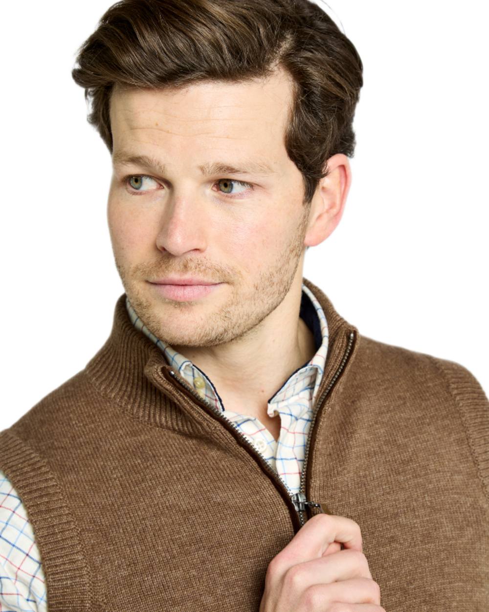 Elk Coloured Dubarry Upperwood Bodywarmer on white background