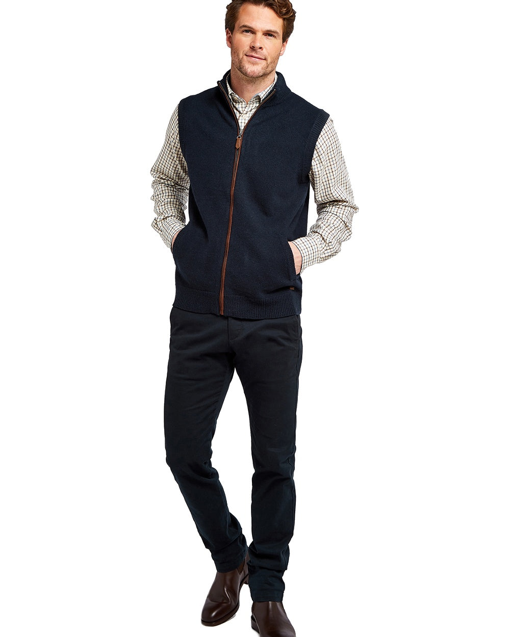 Navy Coloured Dubarry Upperwood Bodywarmer on white background