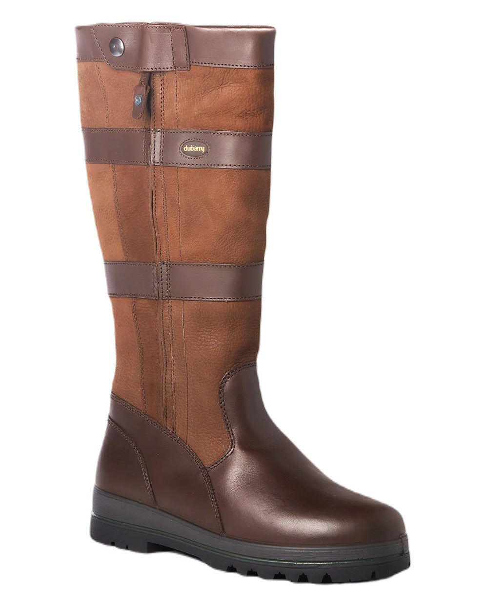 Walnut coloured Dubarry Wexford Country Boots on white background
