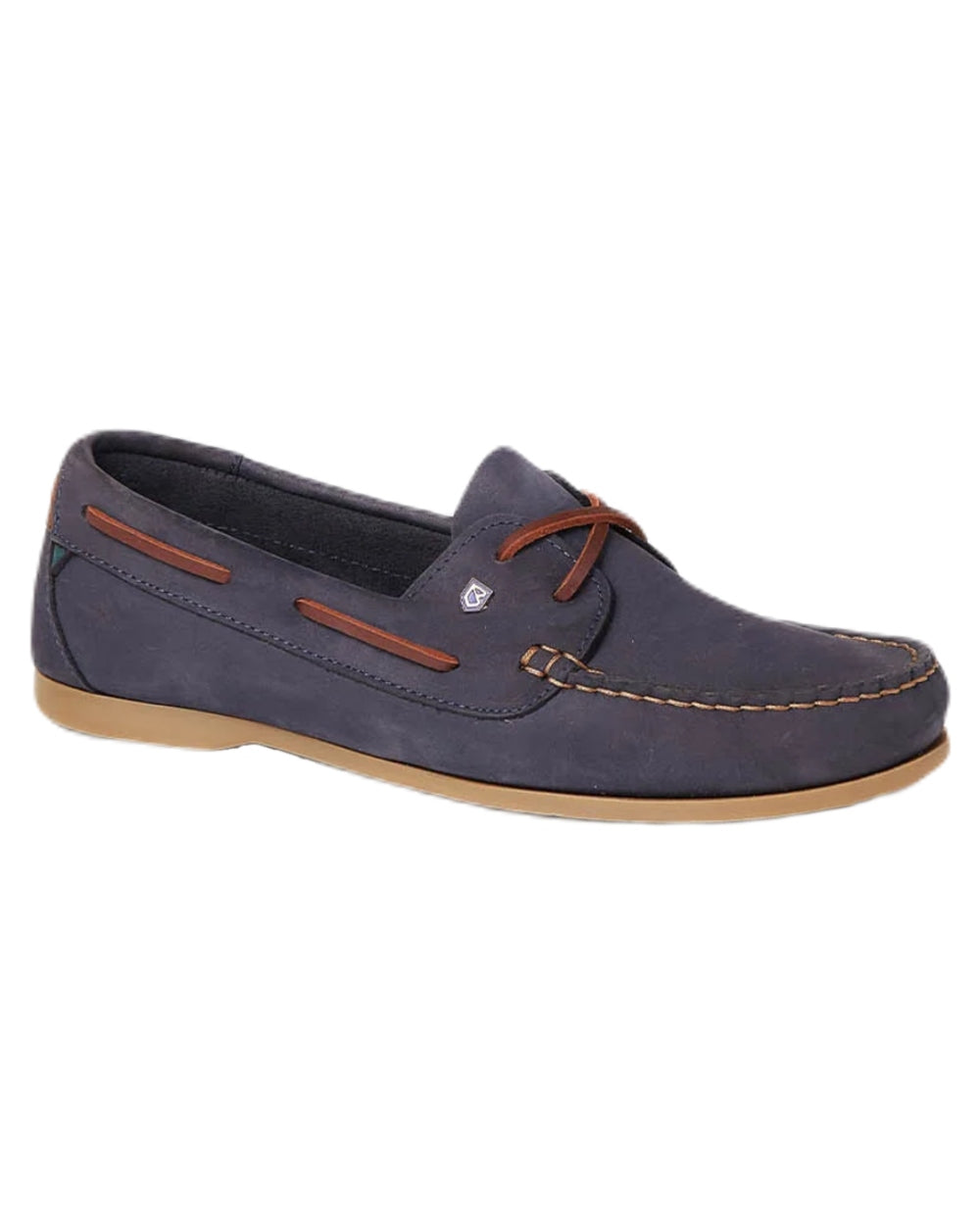 Denim coloured Dubarry Womens Aruba Deck Shoes on white background
