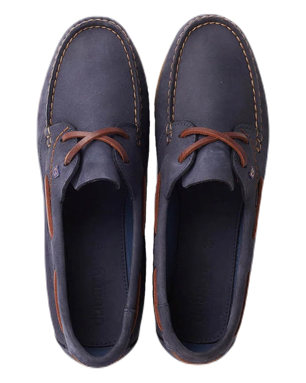 Denim coloured Dubarry Womens Aruba Deck Shoes on white background