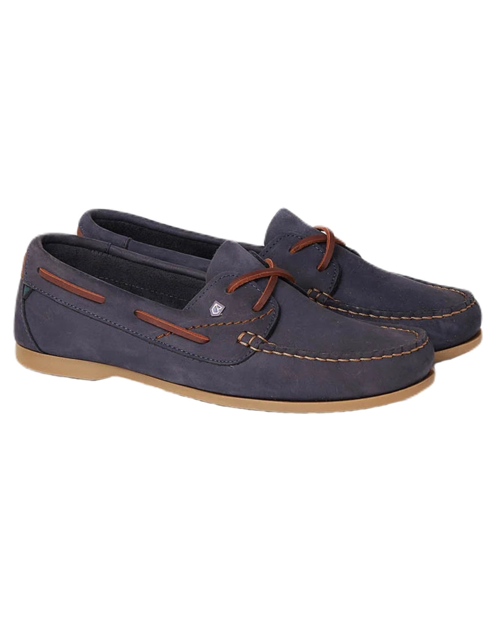 Denim coloured Dubarry Womens Aruba Deck Shoes on white background