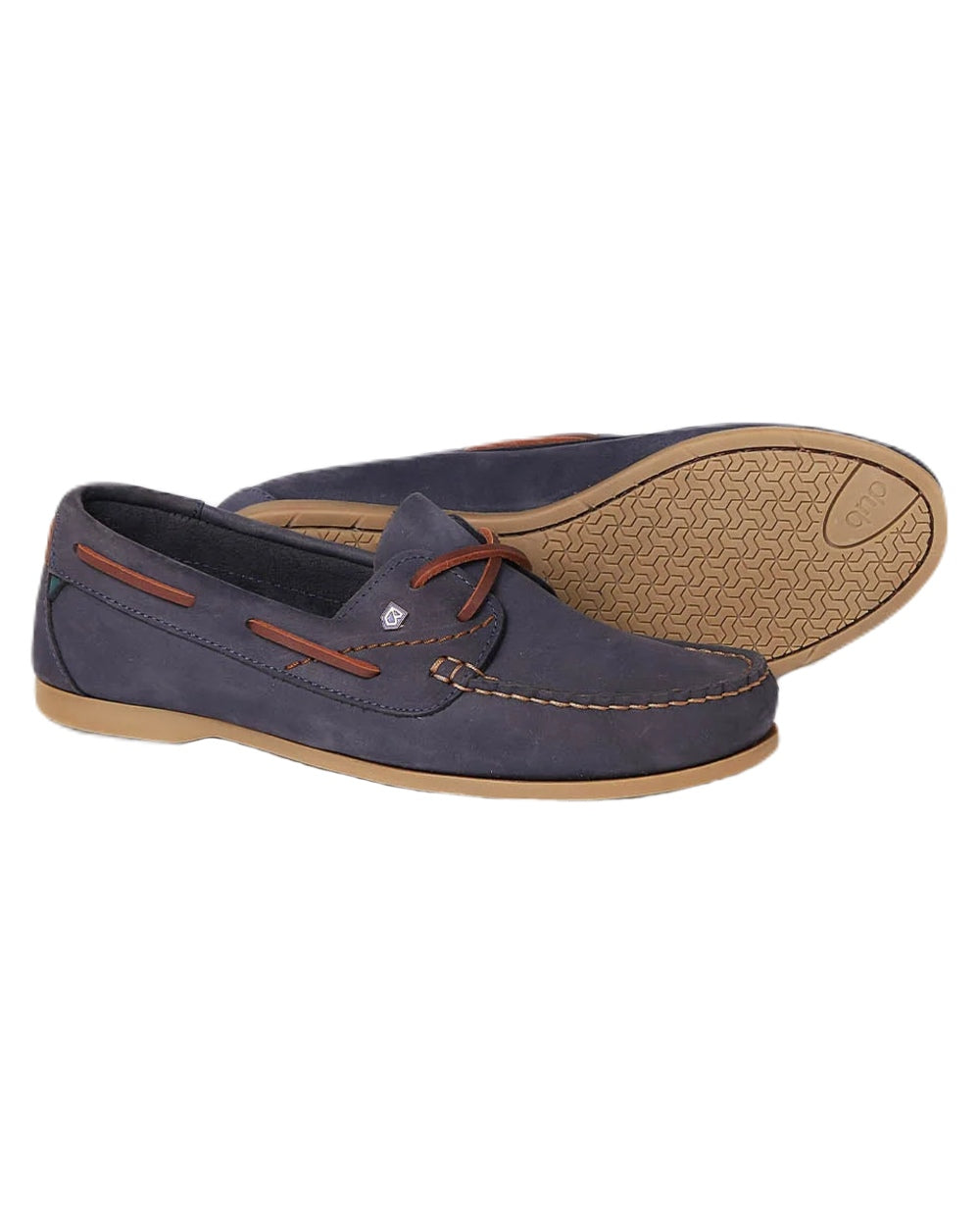 Denim coloured Dubarry Womens Aruba Deck Shoes on white background
