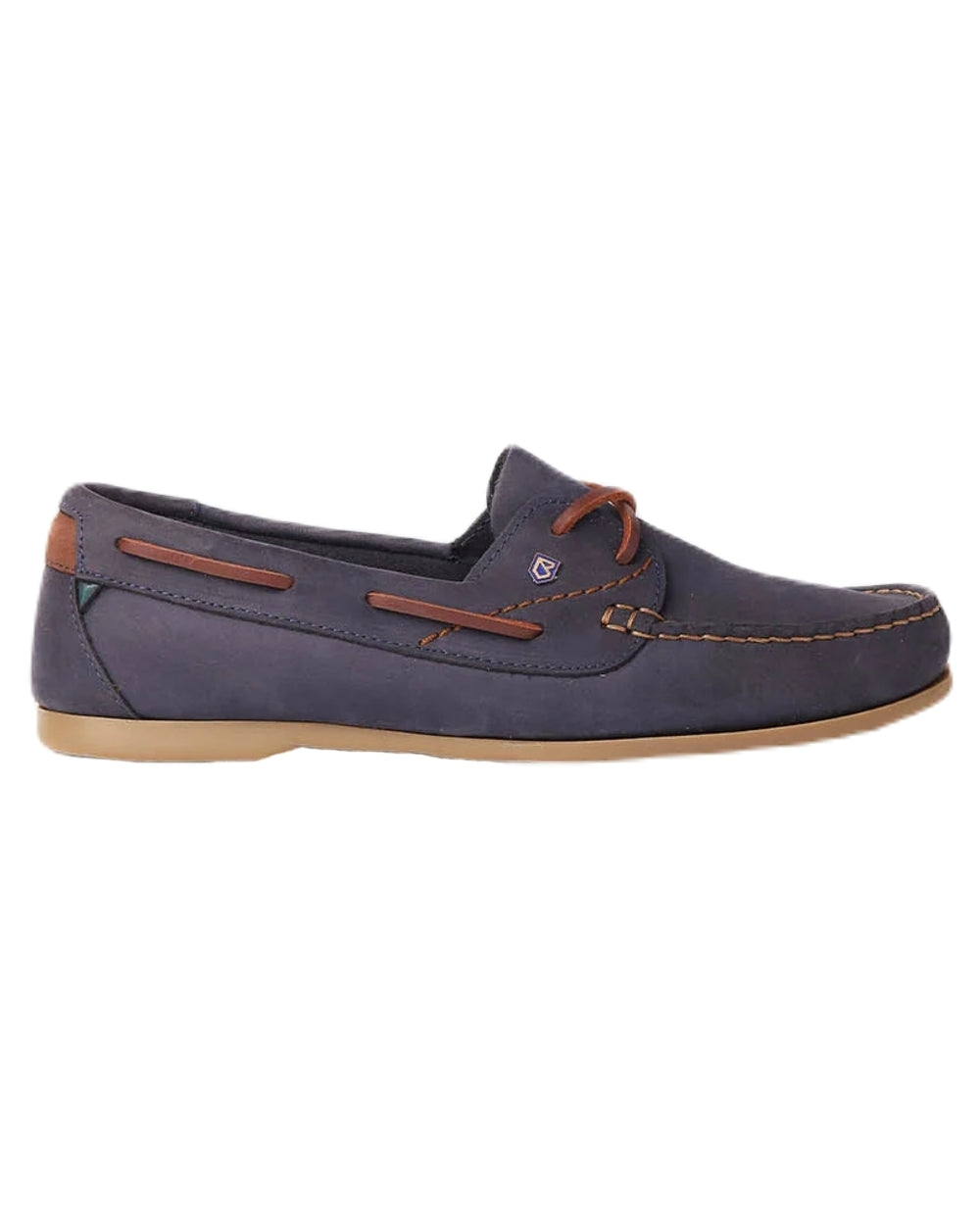 Denim coloured Dubarry Womens Aruba Deck Shoes on white background
