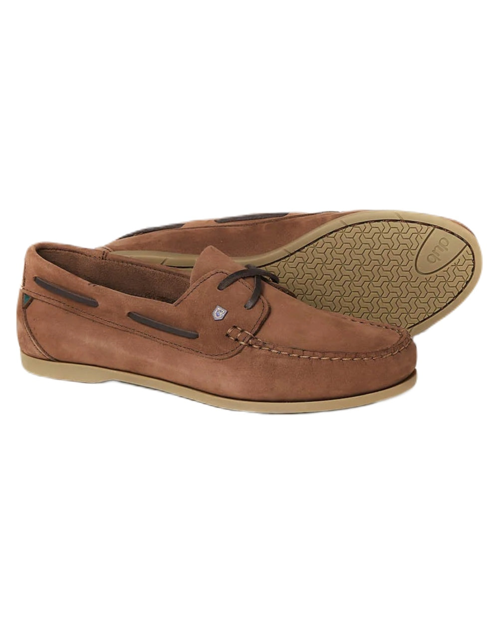 Cafe coloured Dubarry Womens Aruba Deck Shoes on white background