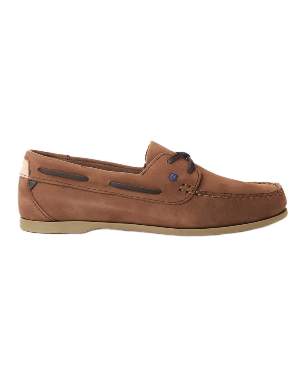 Cafe coloured Dubarry Womens Aruba Deck Shoes on white background