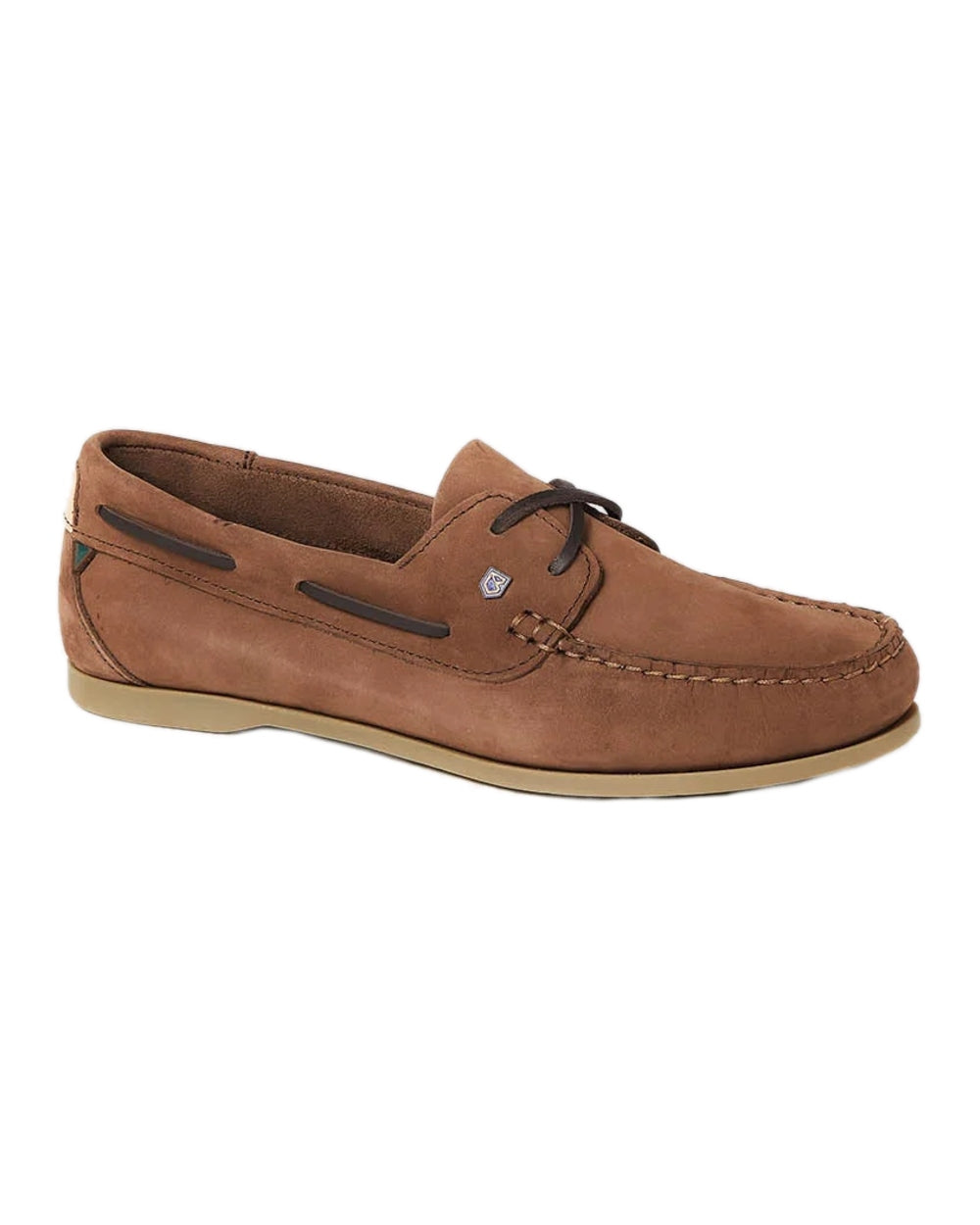 Cafe coloured Dubarry Womens Aruba Deck Shoes on white background