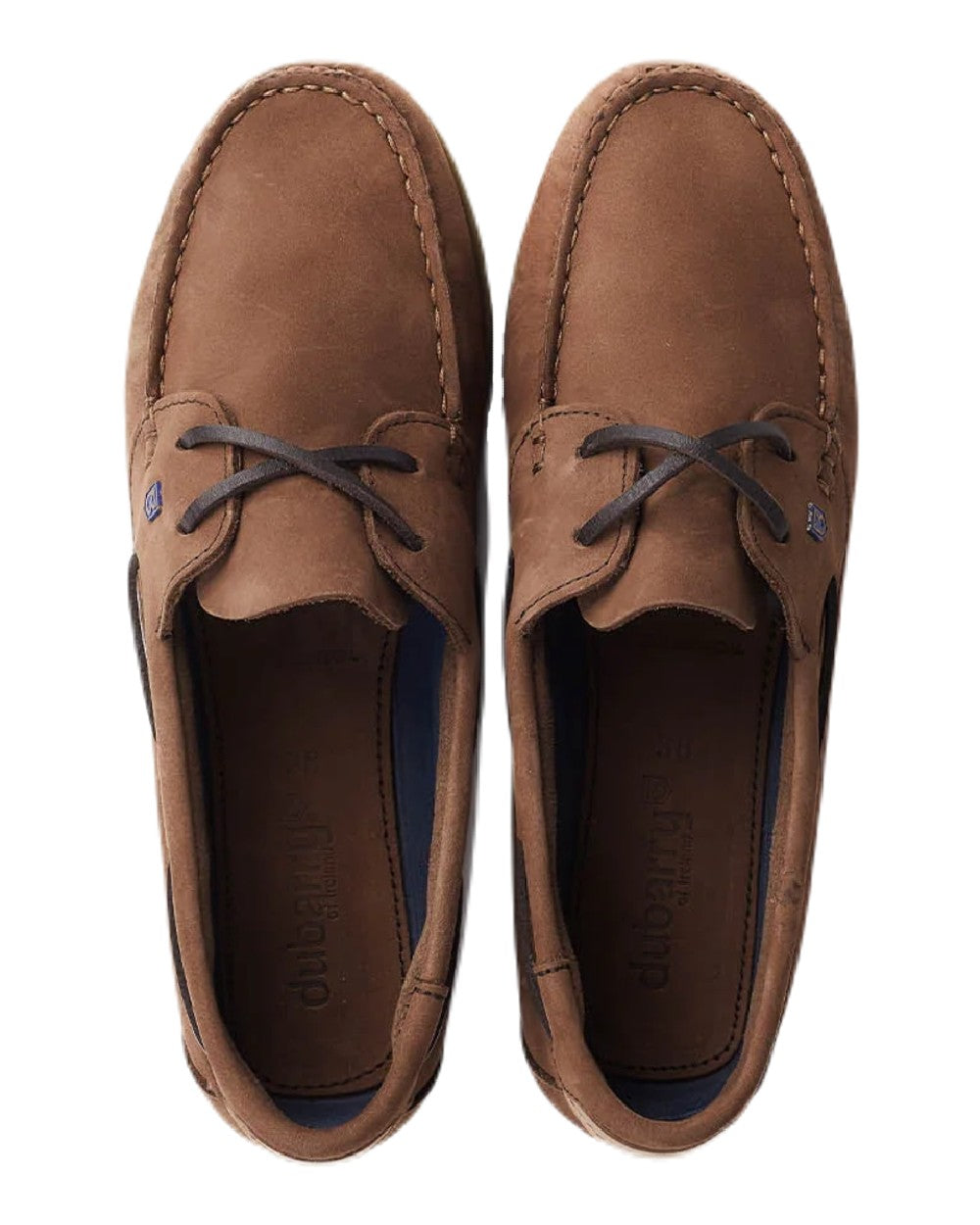 Cafe coloured Dubarry Womens Aruba Deck Shoes on white background