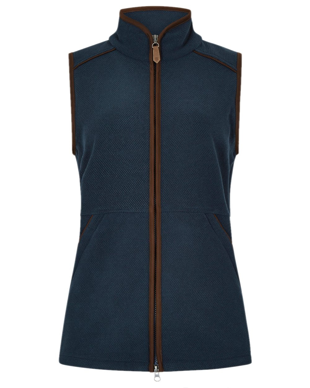 Navy Coloured Dubarry Womens Carbury Fleece Gilet on white background
