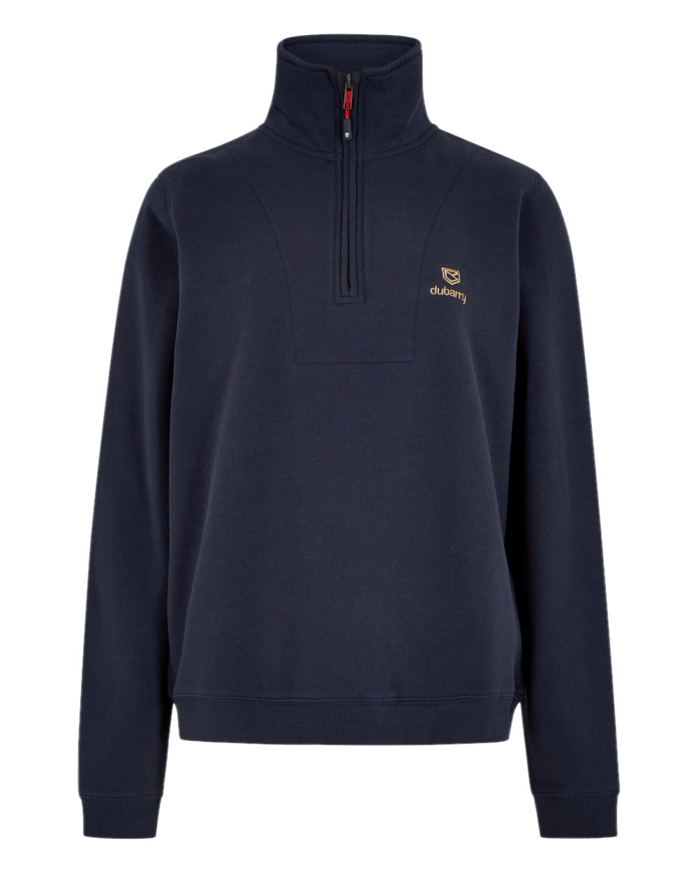 Navy coloured Dubarry Womens Castlemartyr Quarter Zip Sweatshirt on white background