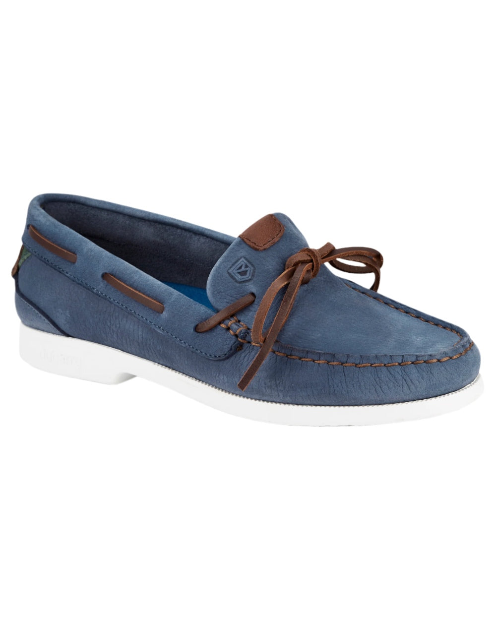 Denim coloured Dubarry Womens Coral Dubarrylite Slip On Deck Shoes on white background