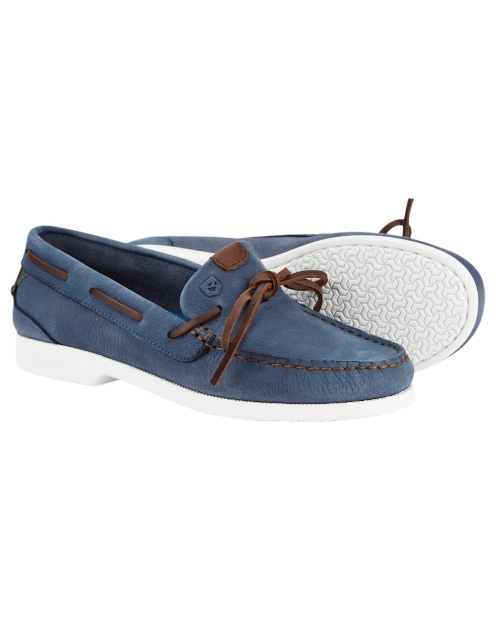 Denim coloured Dubarry Womens Coral Dubarrylite Slip On Deck Shoes on white background