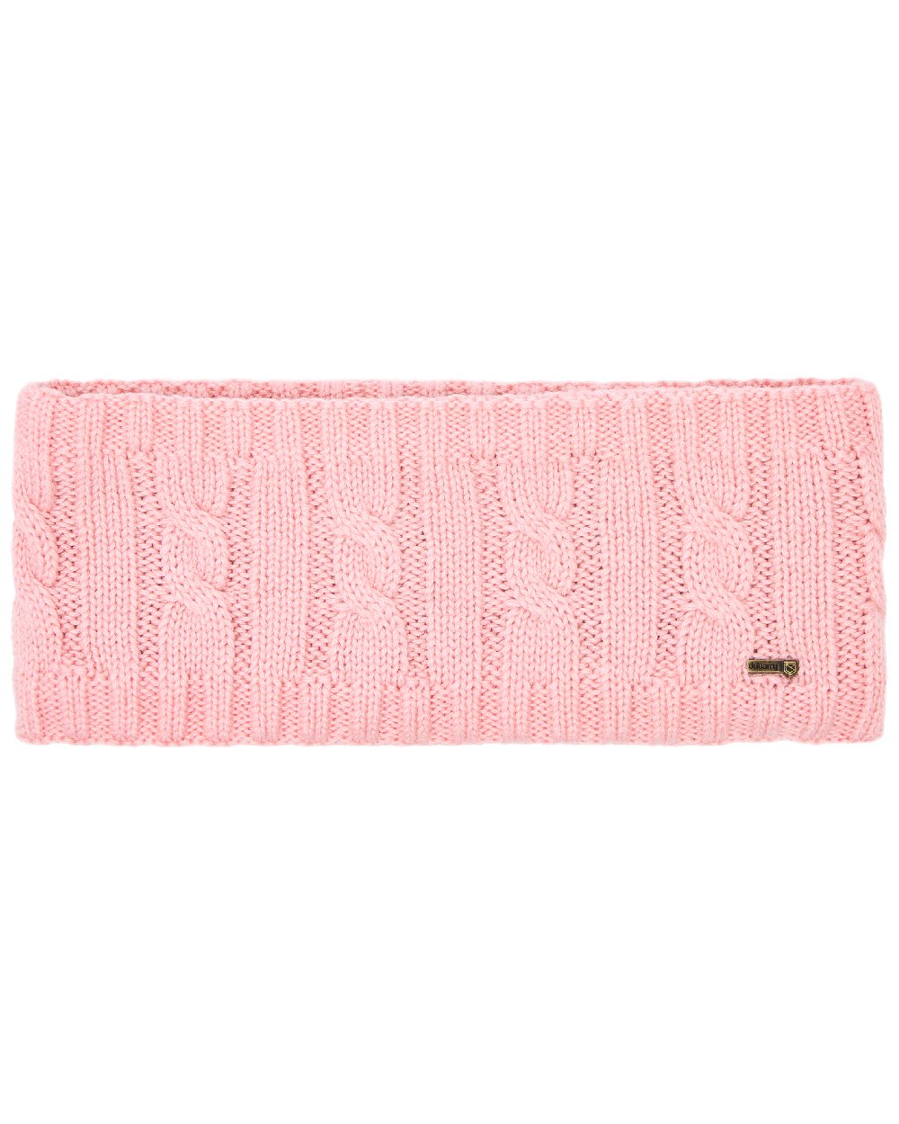 Dusky Rose Coloured Dubarry Womens Gleeson Cable Knit Headband on white background
