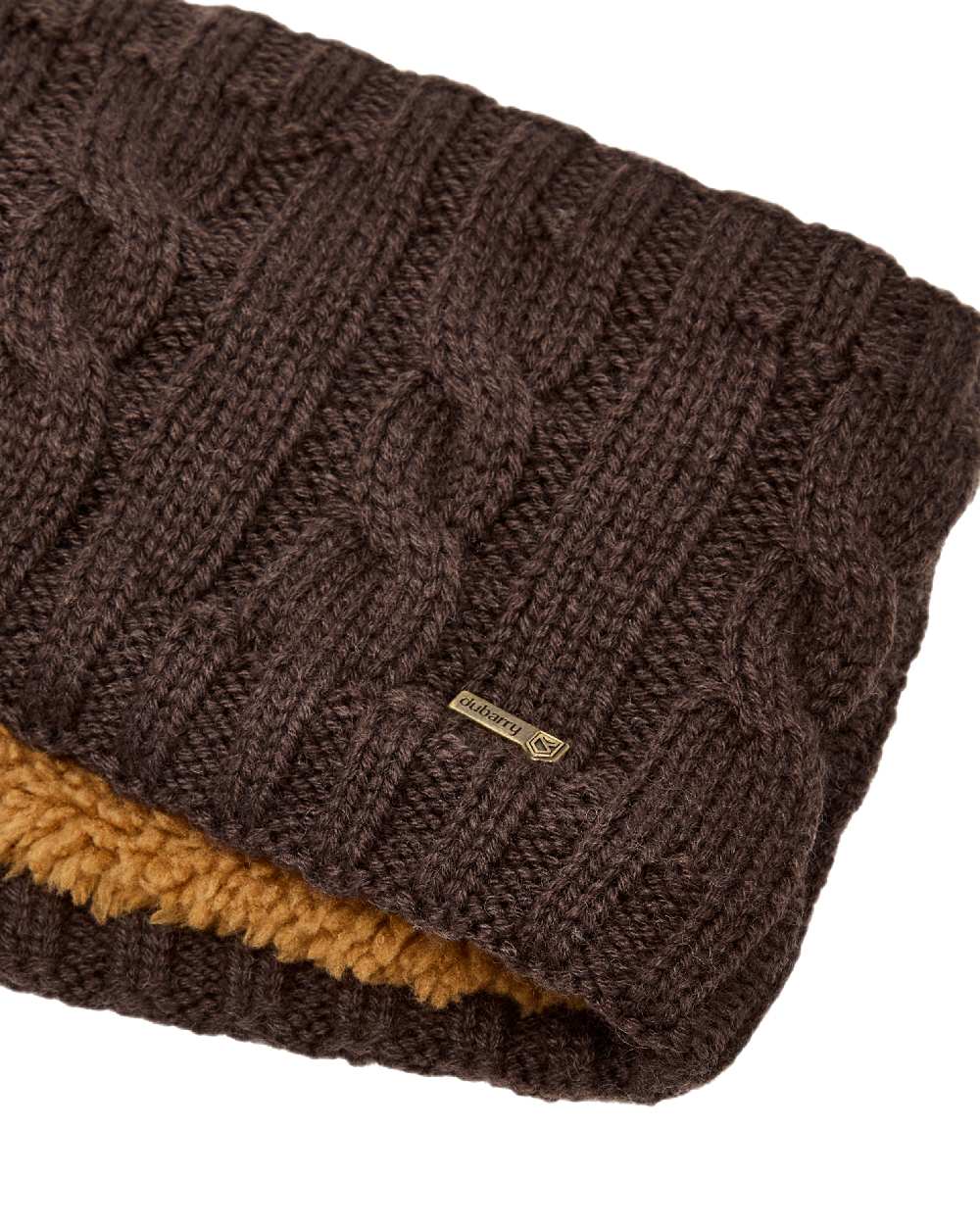 Elk Coloured Dubarry Womens Gleeson Cable Knit Headband on white background