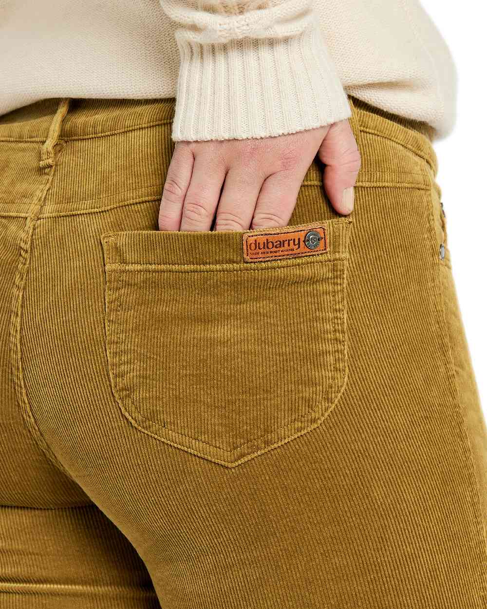 Harvest Gold Coloured Dubarry Womens Honeysuckle Jeans on white background