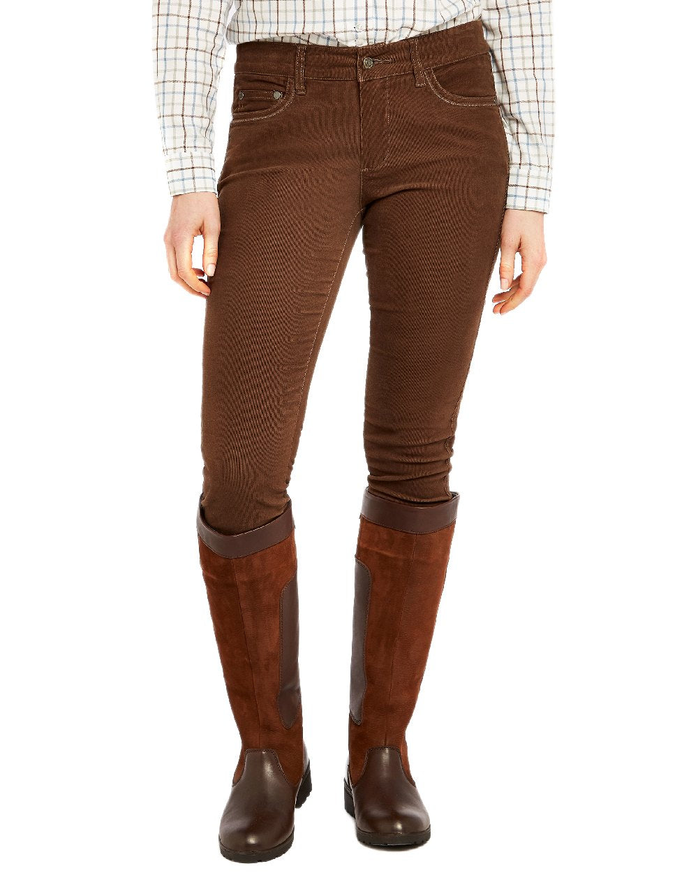 Mocha Coloured Dubarry Womens Honeysuckle Jeans on white background