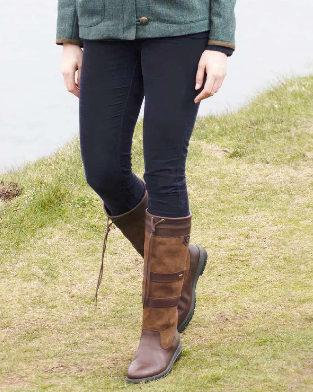 Navy Coloured Dubarry Womens Honeysuckle Jeans on outdoor background