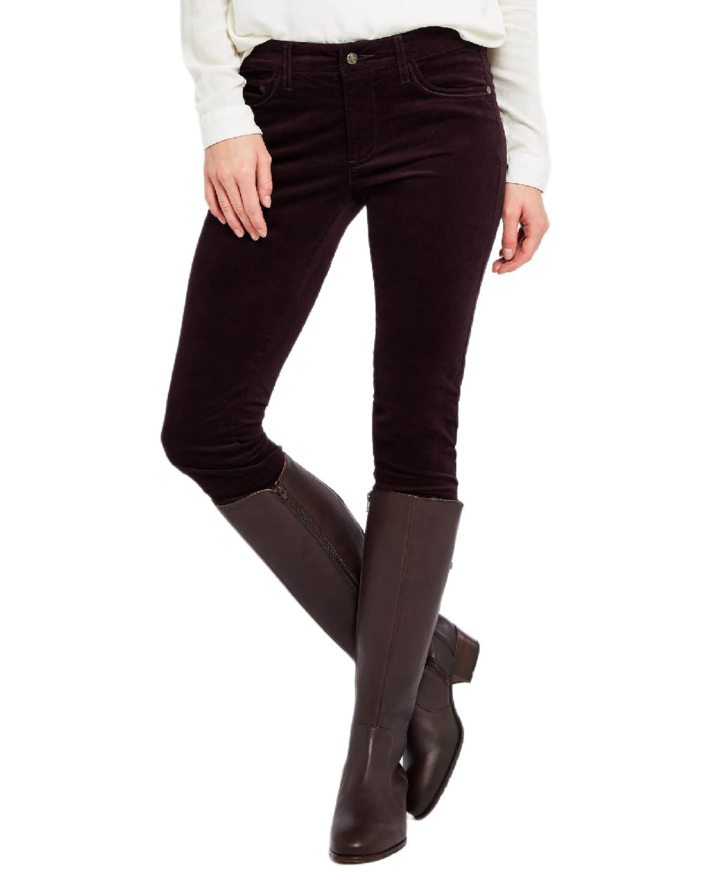 Ruby Coloured Dubarry Womens Honeysuckle Jeans on white background