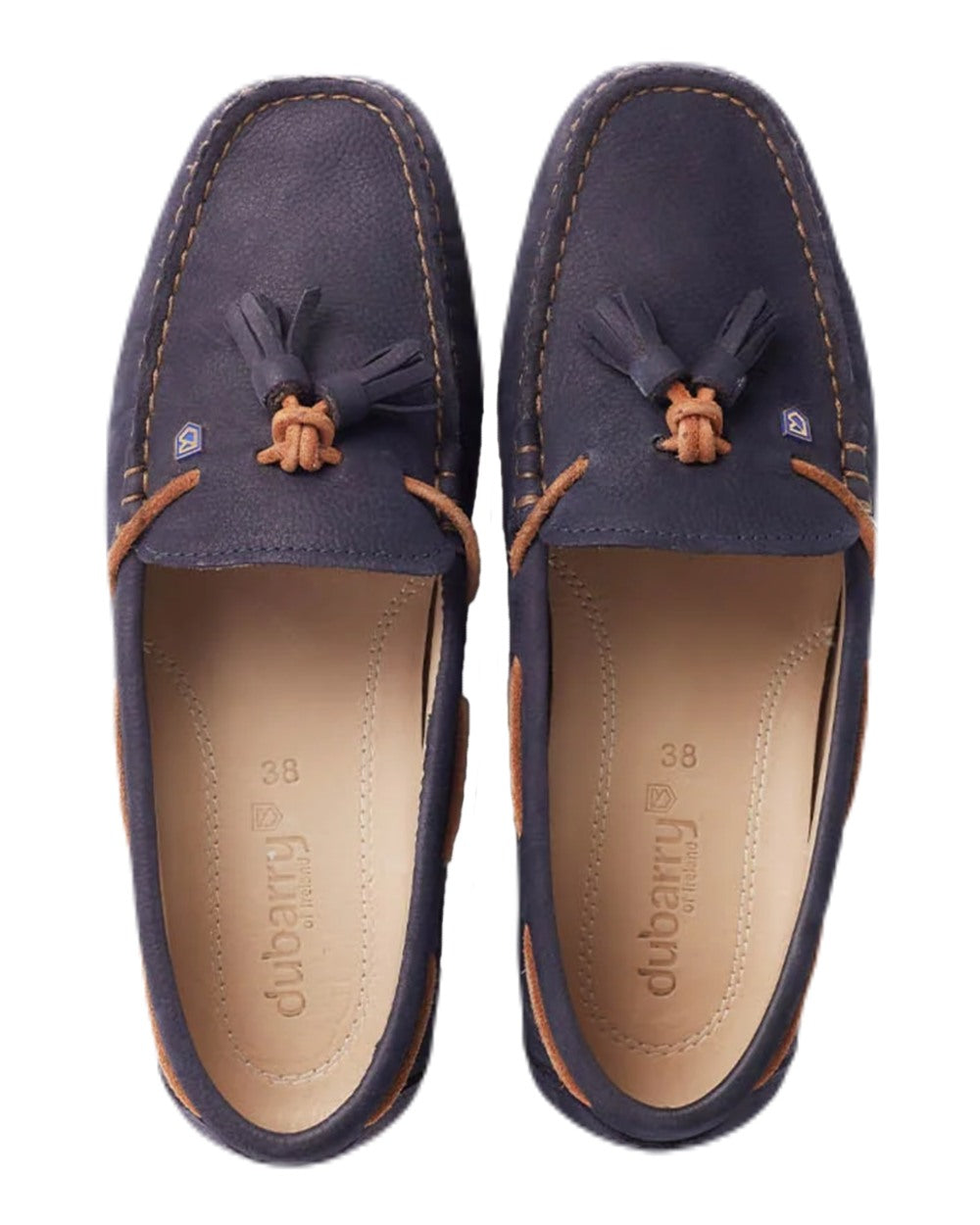 Navy coloured Dubarry Womens Jamaica Deck Shoes on white background