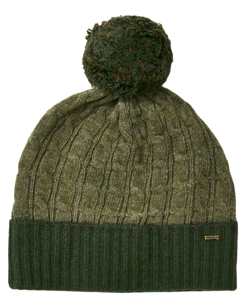 Olive coloured Dubarry Womens Meehan Knitted Hat on white background