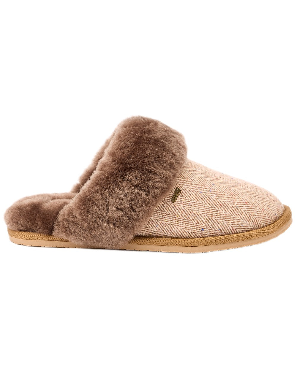 Camel Coloured Dubarry Womens Mullingar Mule Slippers on white background